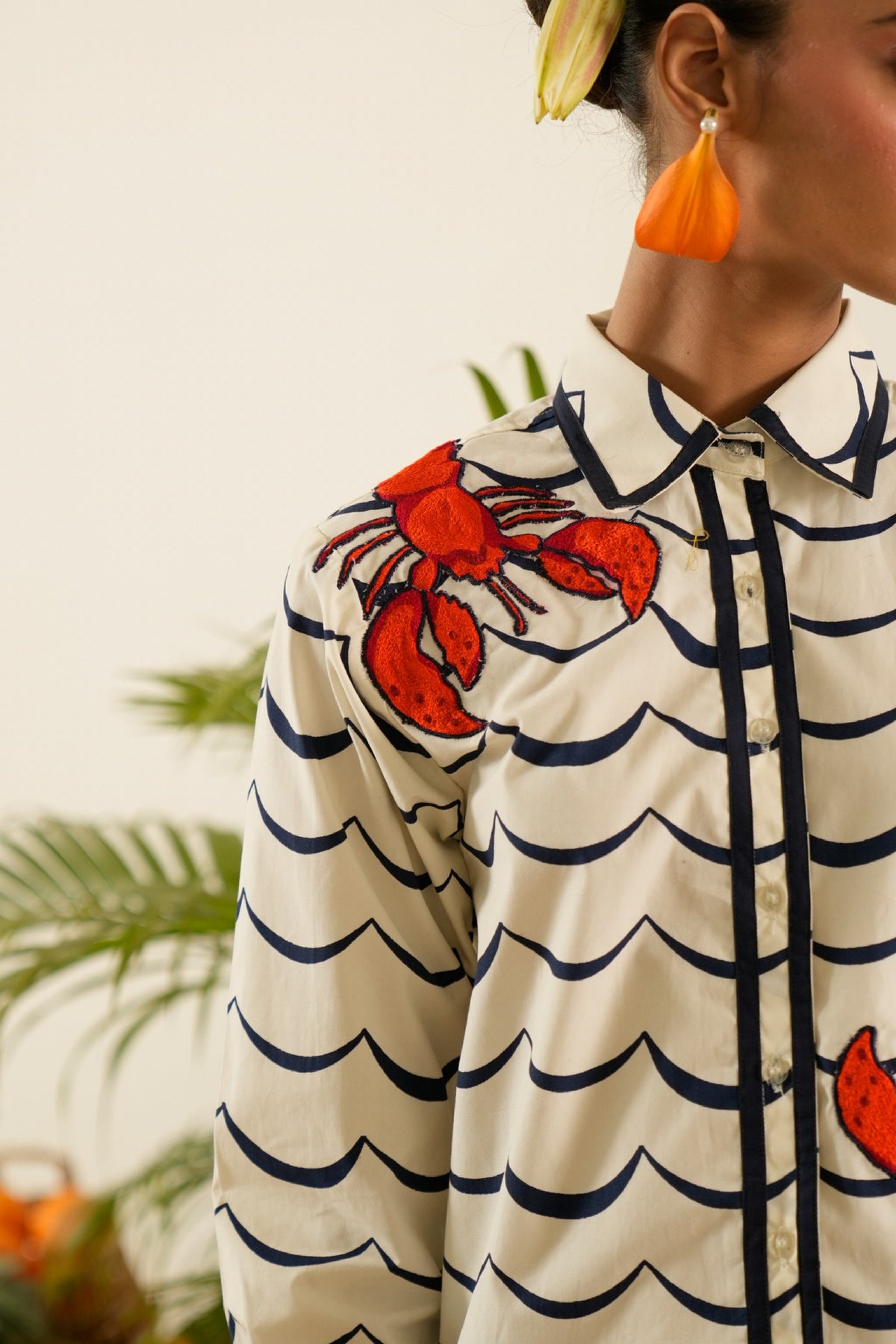 Ocean Embroidered Lobster Shirt