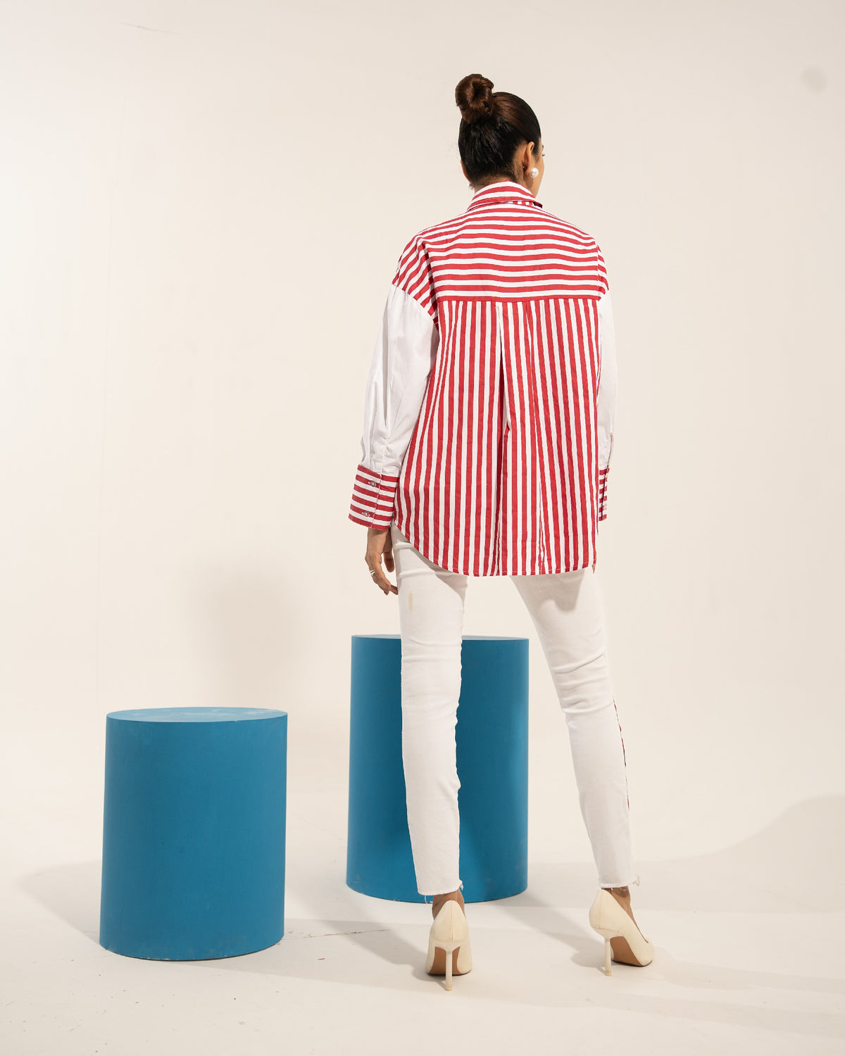 Striped Red Patchwork Shirt