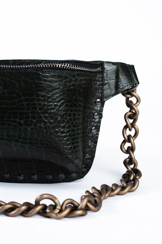 CROC EMBOSS BELT BAG- Green