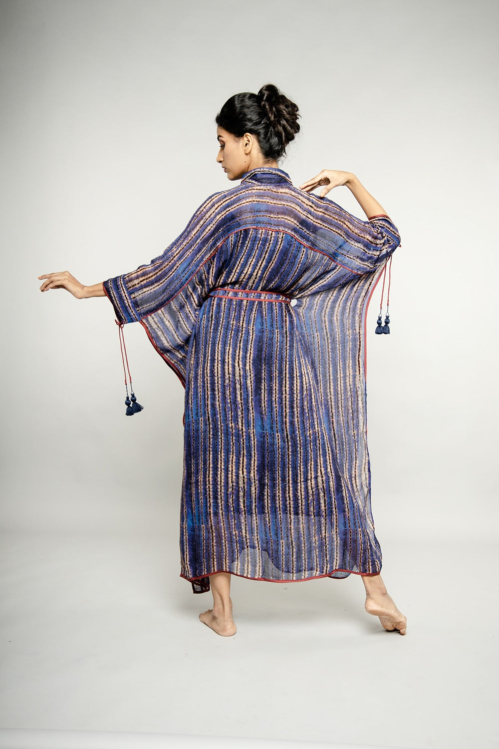 BLUE STRIPED KAFTAN MAXI