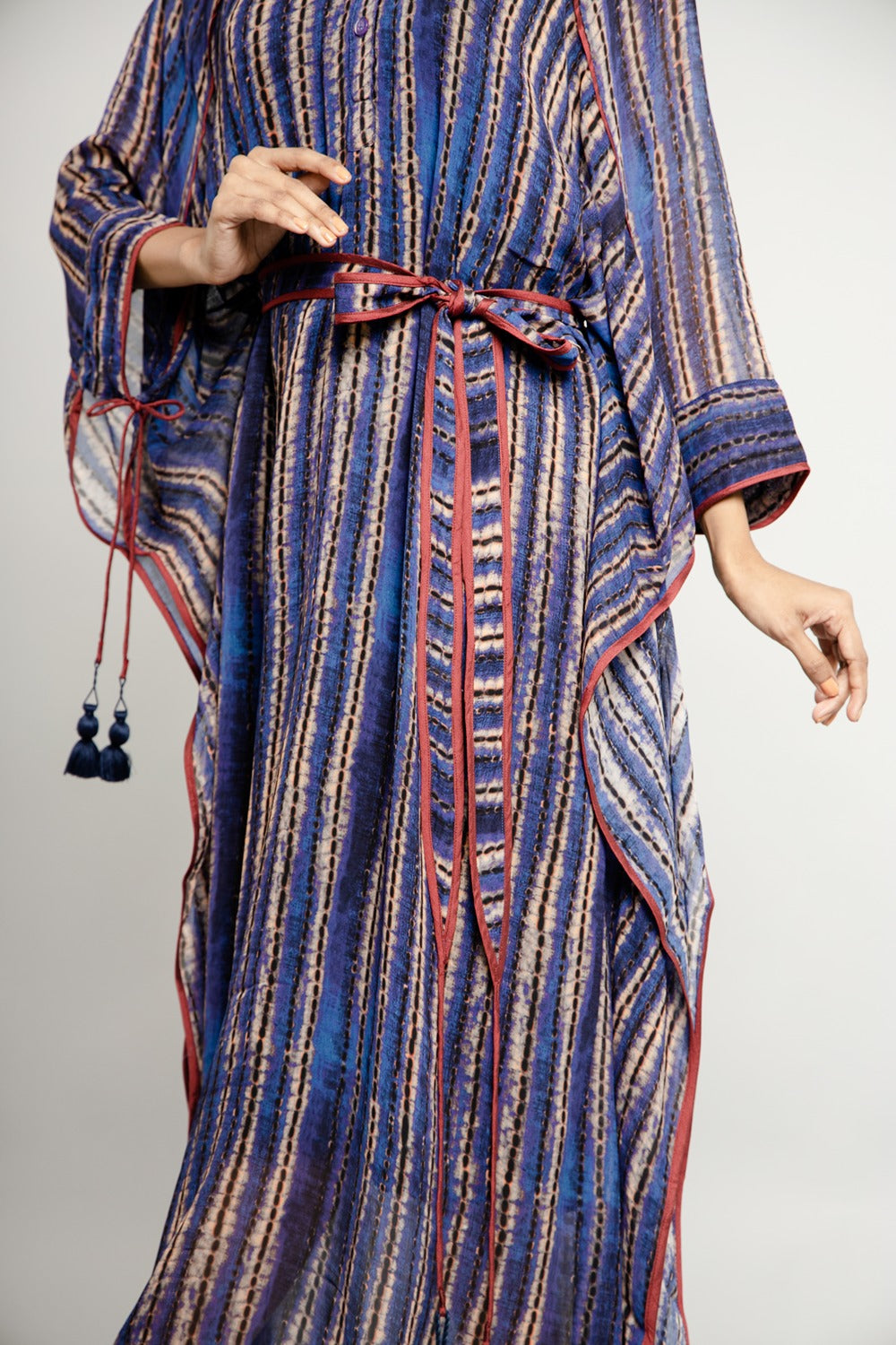 BLUE STRIPED KAFTAN MAXI