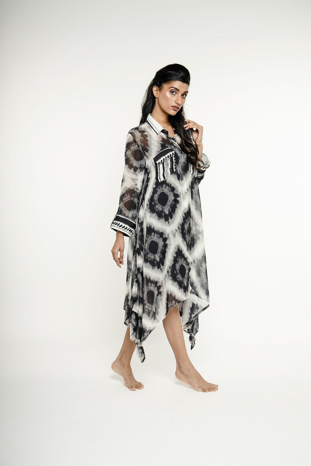 IKAT PRINT SHIRT DRESS