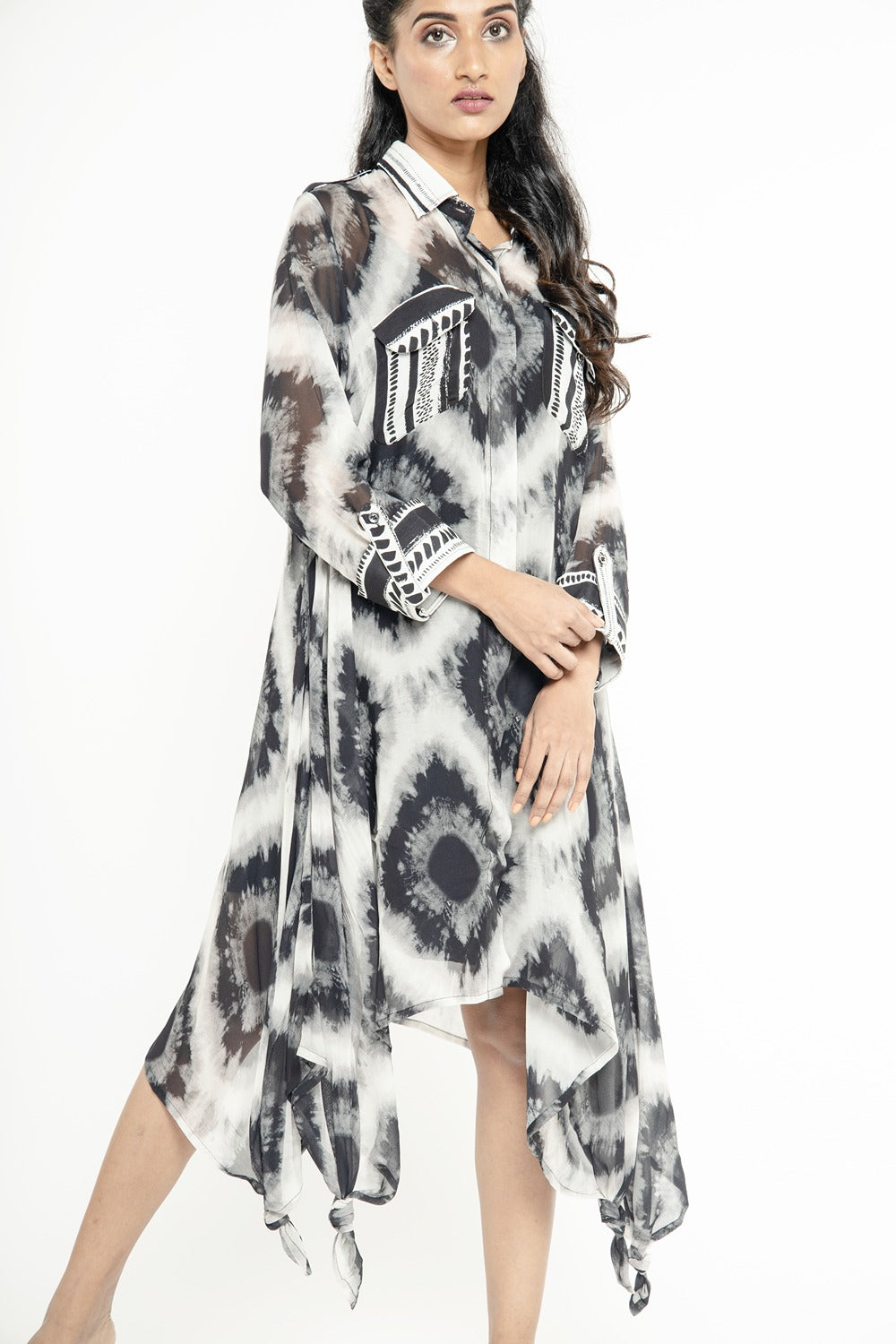 IKAT PRINT SHIRT DRESS