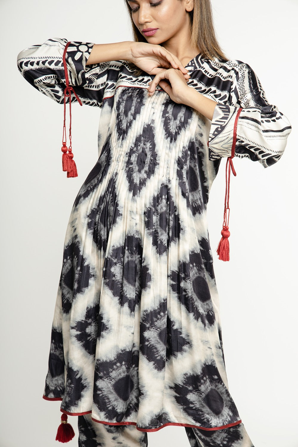 IKAT PLEATED TUNIC COORD