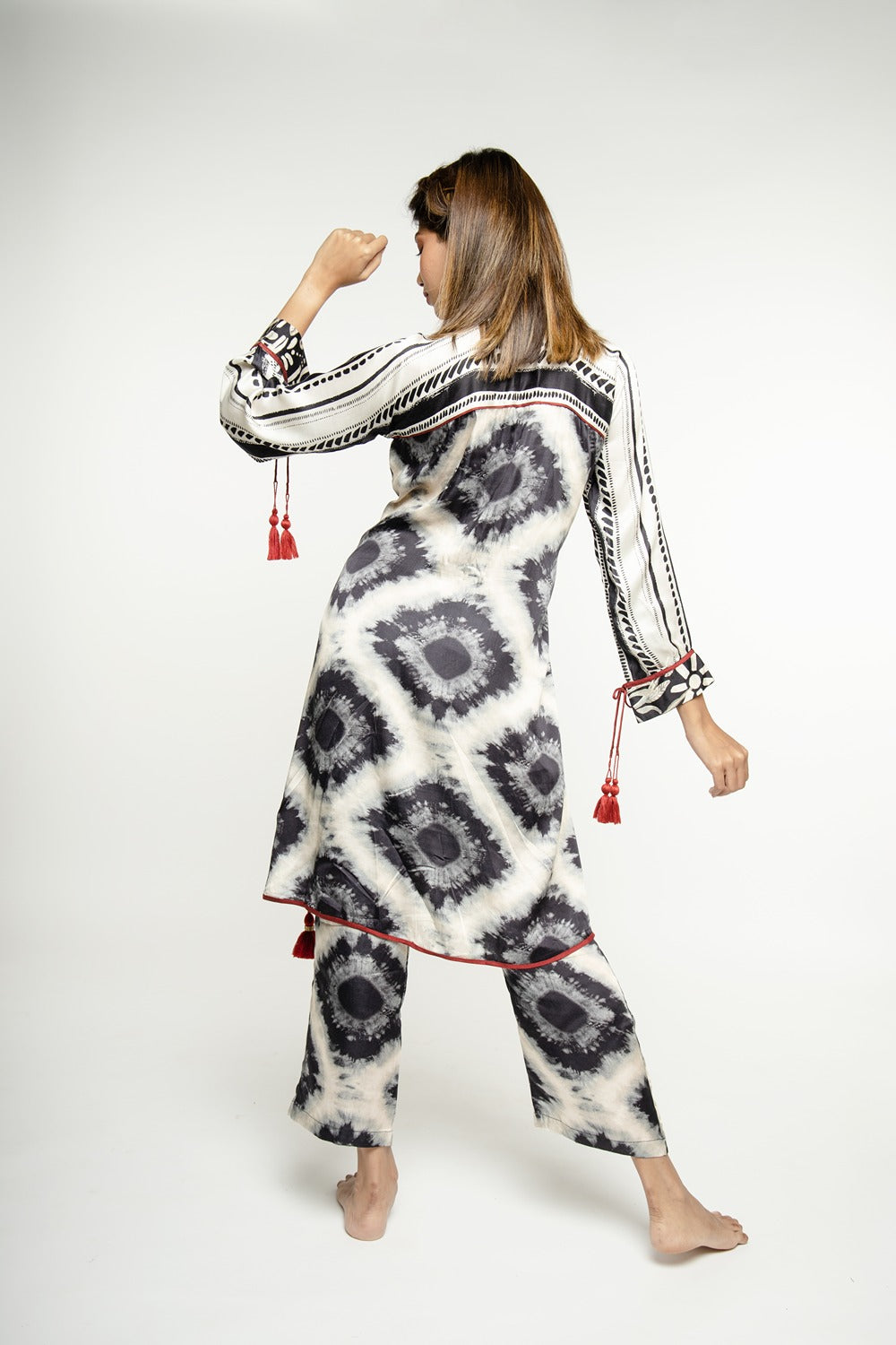 IKAT PLEATED TUNIC COORD