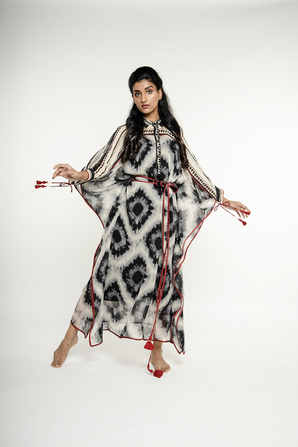 IKAT BELTED KAFTAN MAXI