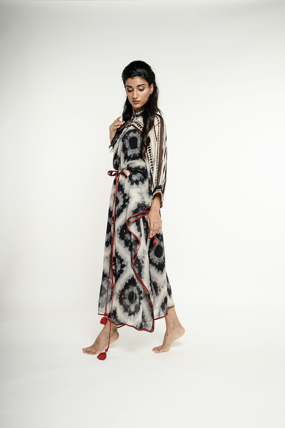 IKAT BELTED KAFTAN MAXI