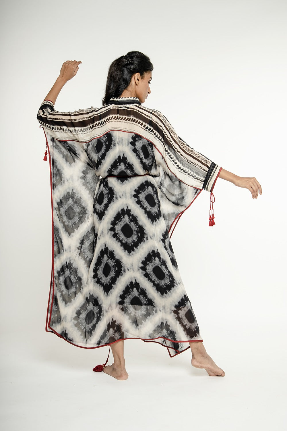 IKAT BELTED KAFTAN MAXI