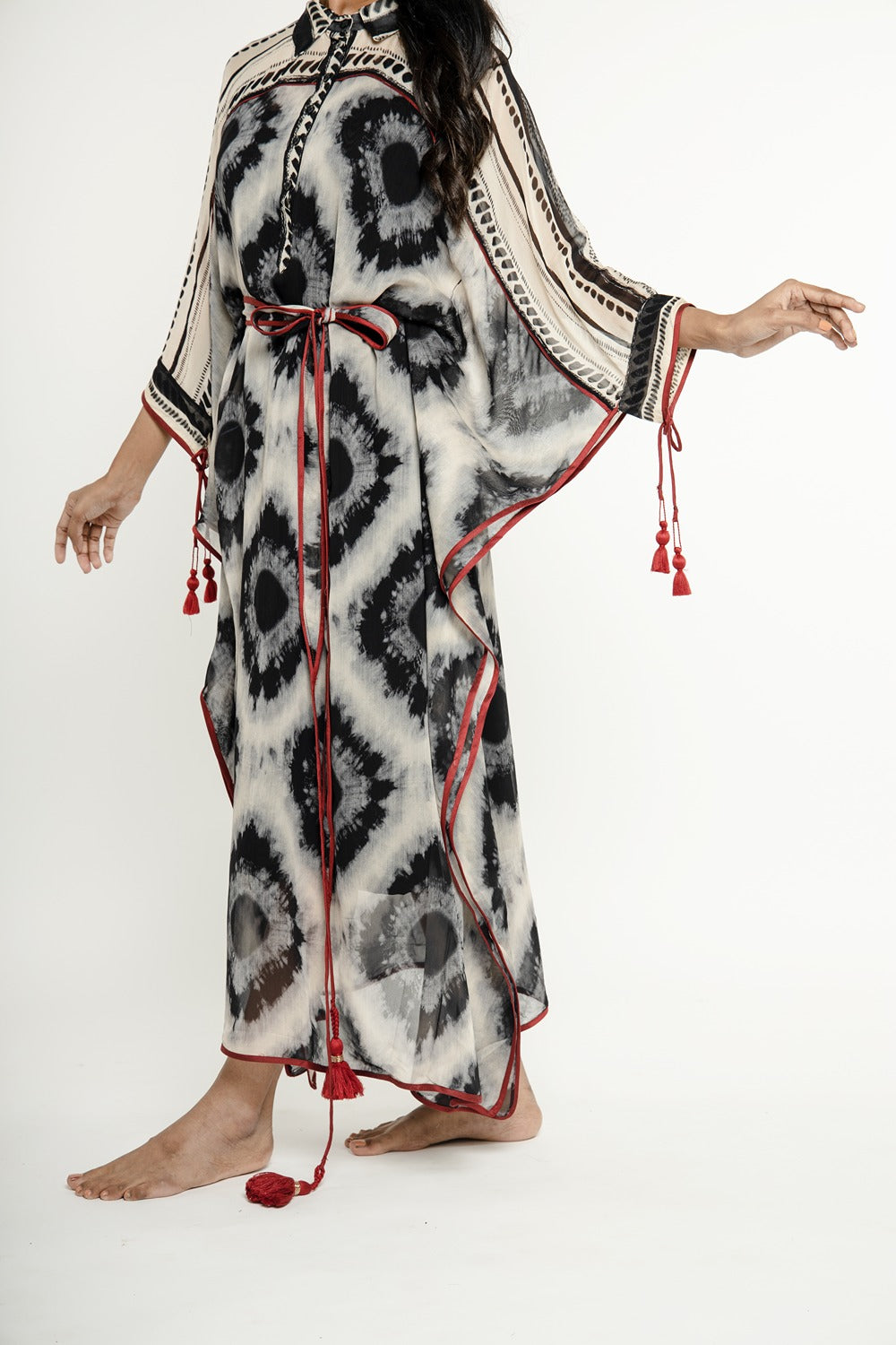 IKAT BELTED KAFTAN MAXI