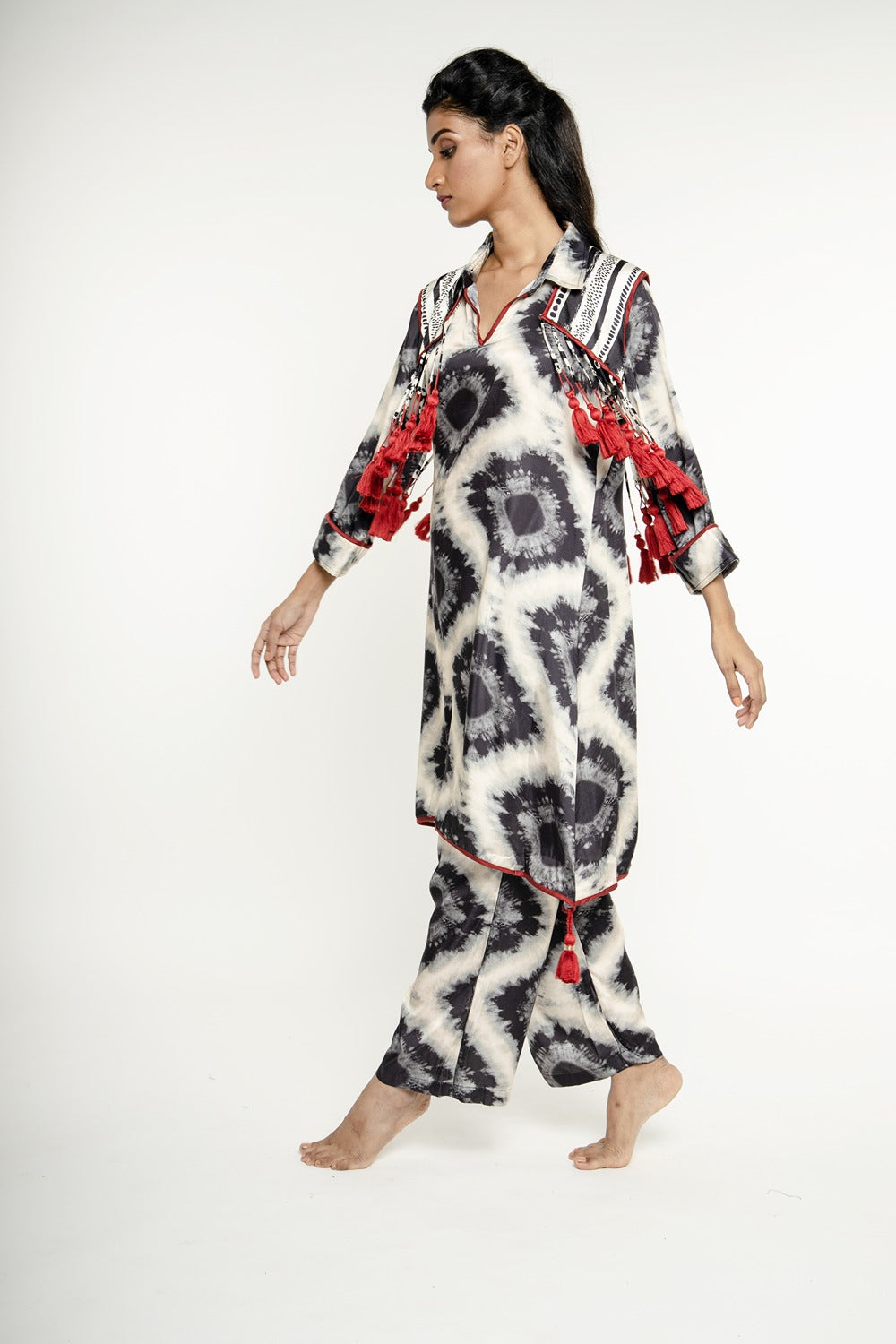 IKAT JACKET TUNIC SET