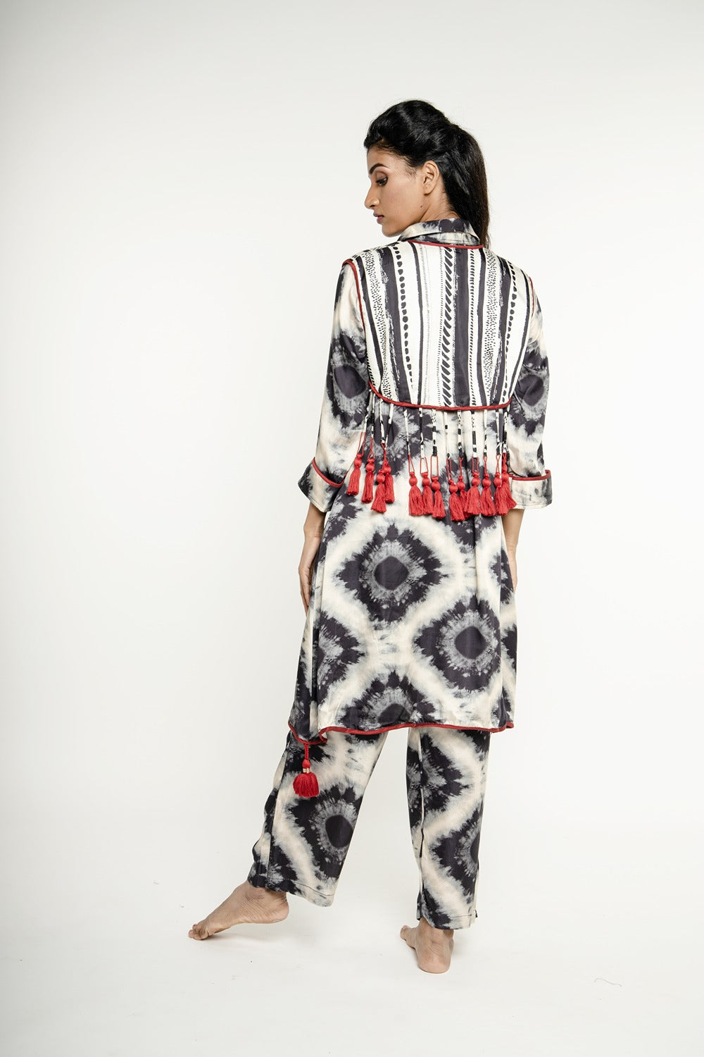 IKAT JACKET TUNIC SET