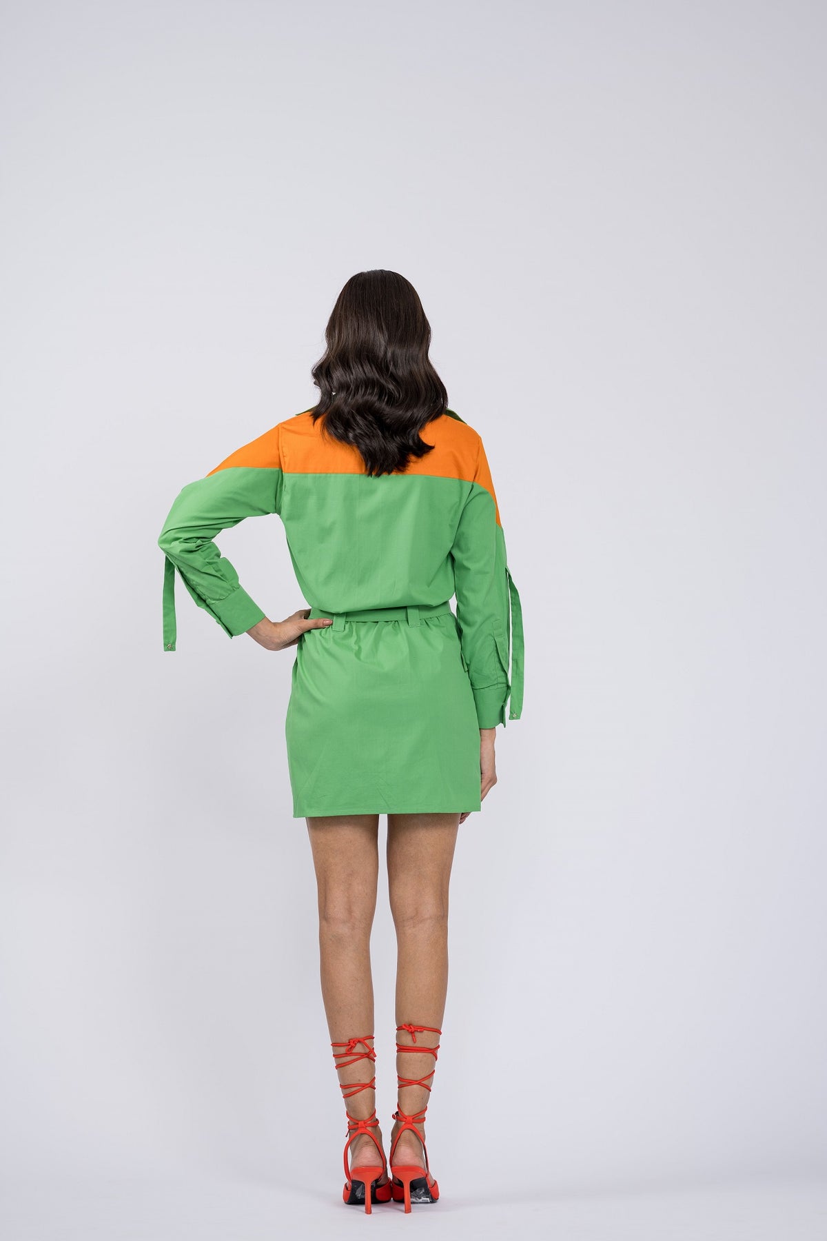 April Green Shirt Dress