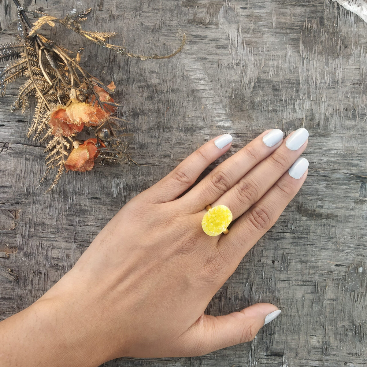 Cocktail Druzy Ring