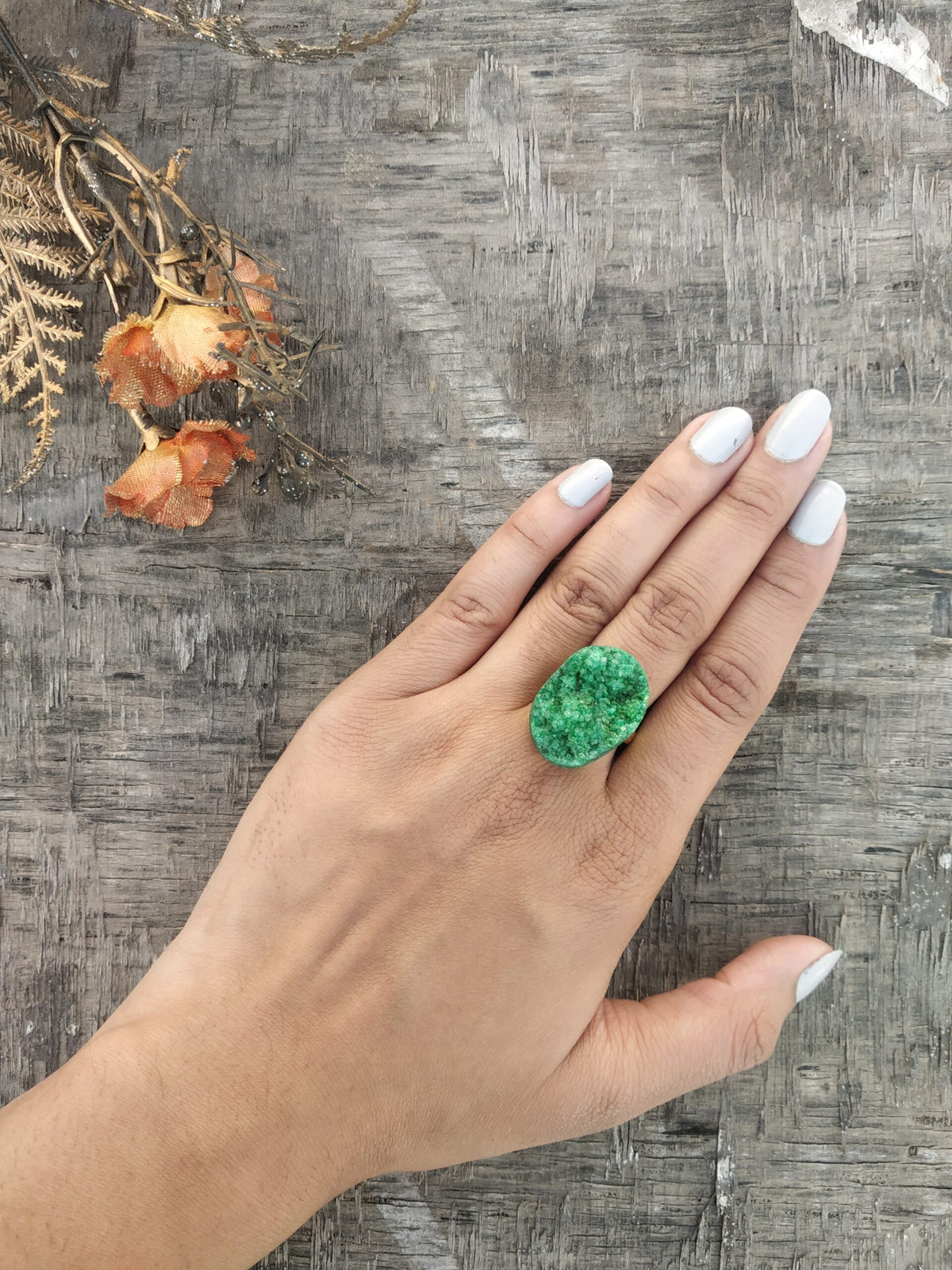 Cocktail Druzy Ring