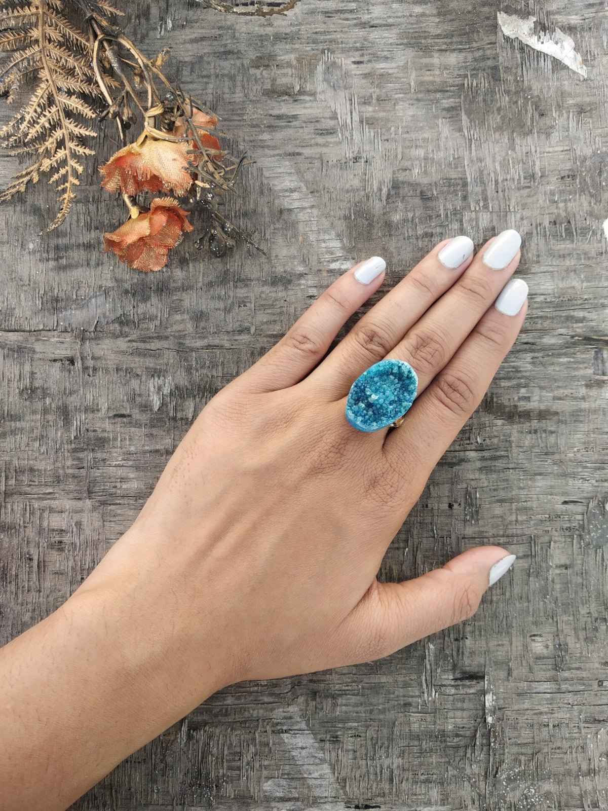 Cocktail Druzy Ring