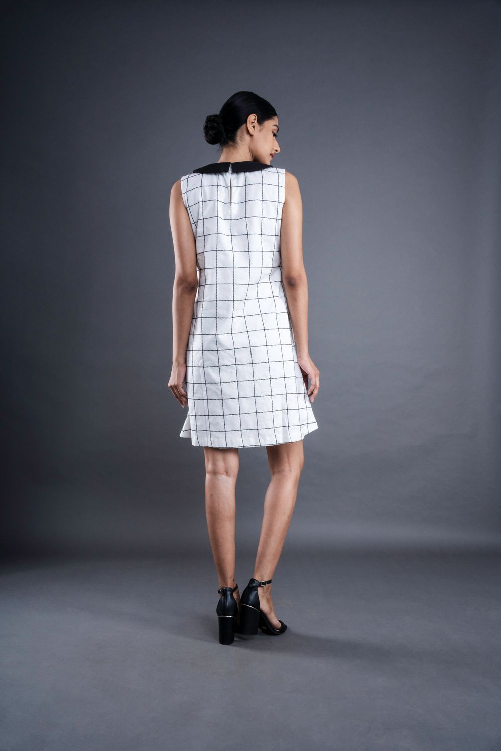 white checkered dress