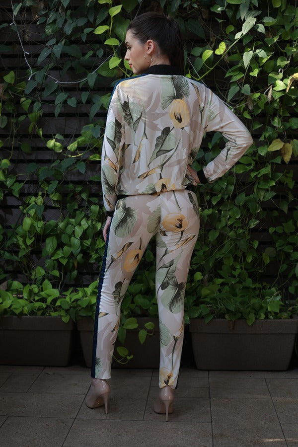 LEAF PRINT JACKET WITH MATCHING TROUSERS CO-ORDS