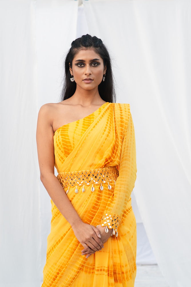 One Shoulder Saree