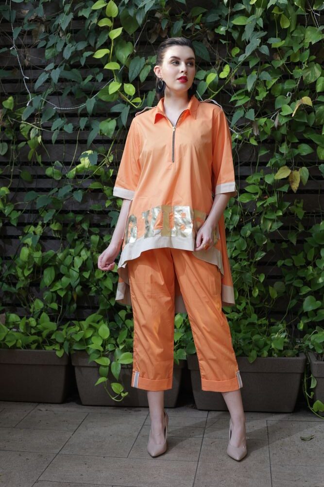 Orange top with pant set