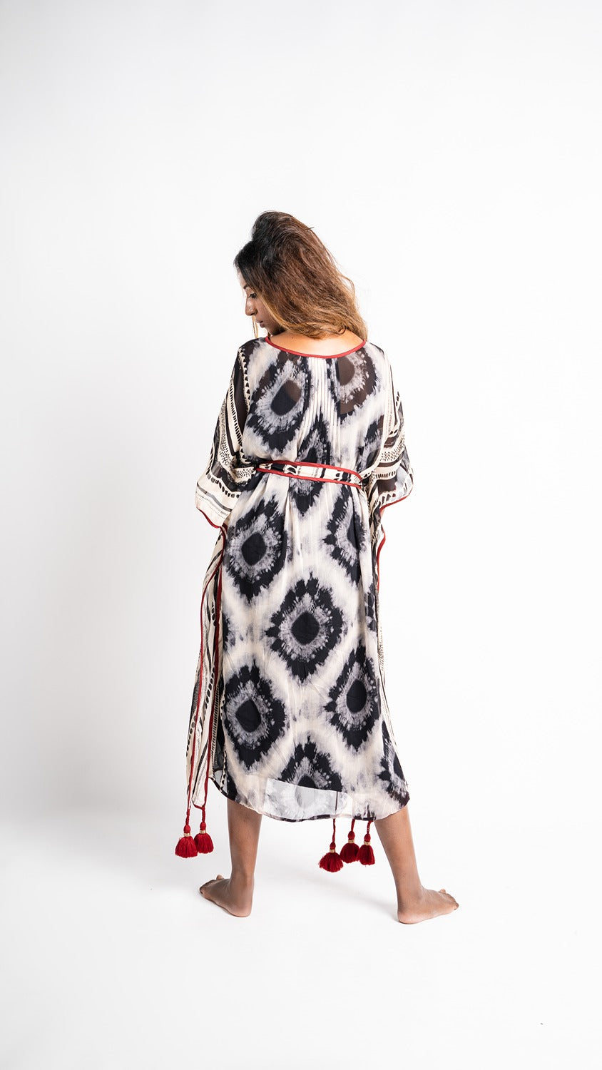 IKAT BELTED KAFTAN MAXI