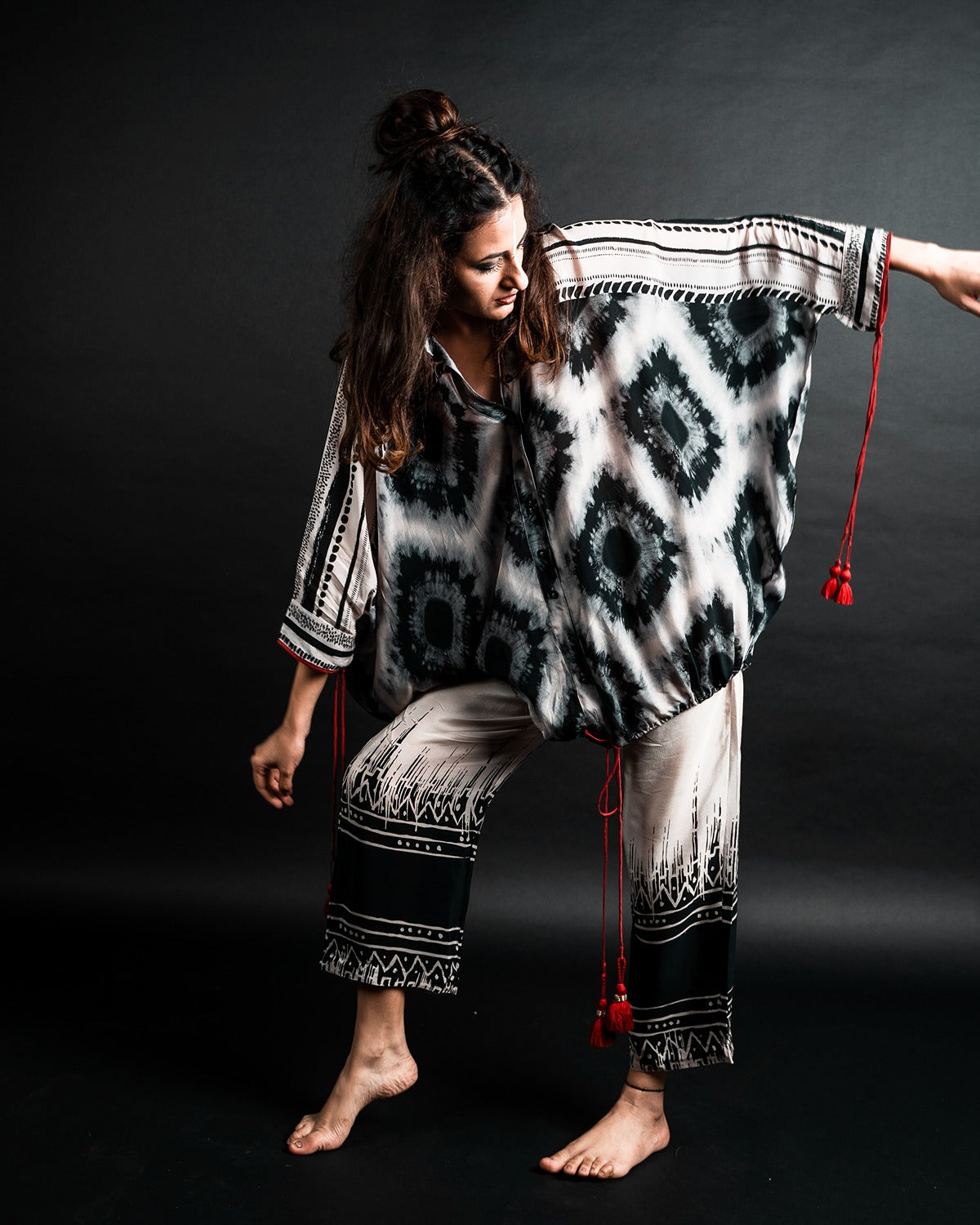 B/W IKAT TUNIC COORD