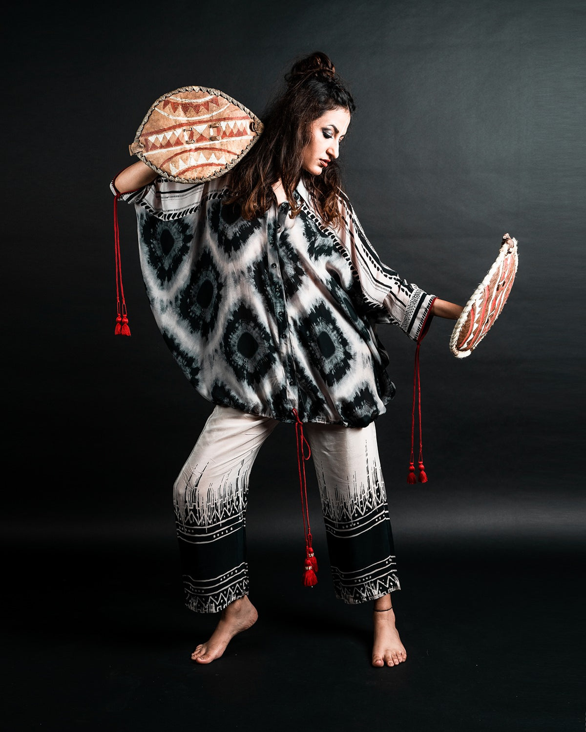 B/W IKAT TUNIC COORD