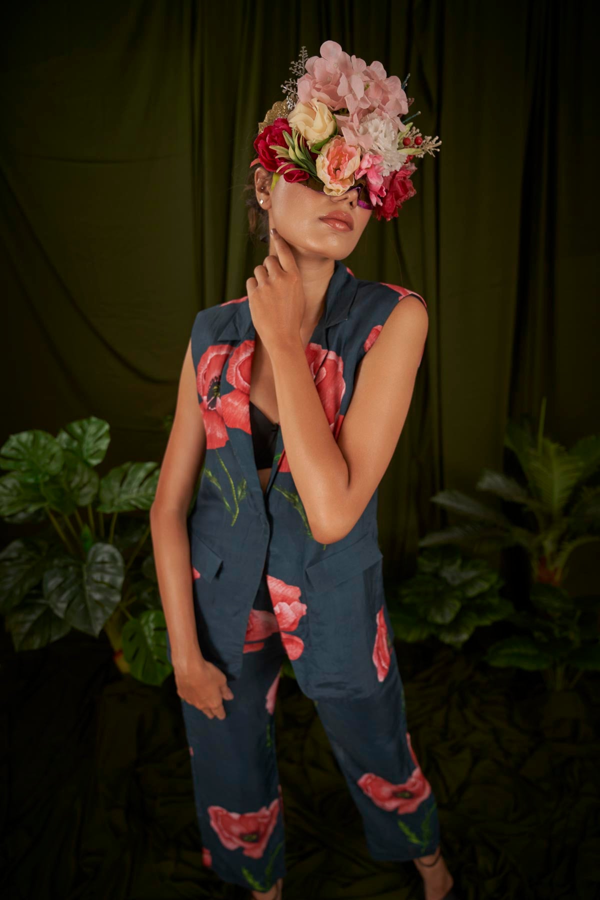 Windflower Navy Blue Pant Suit