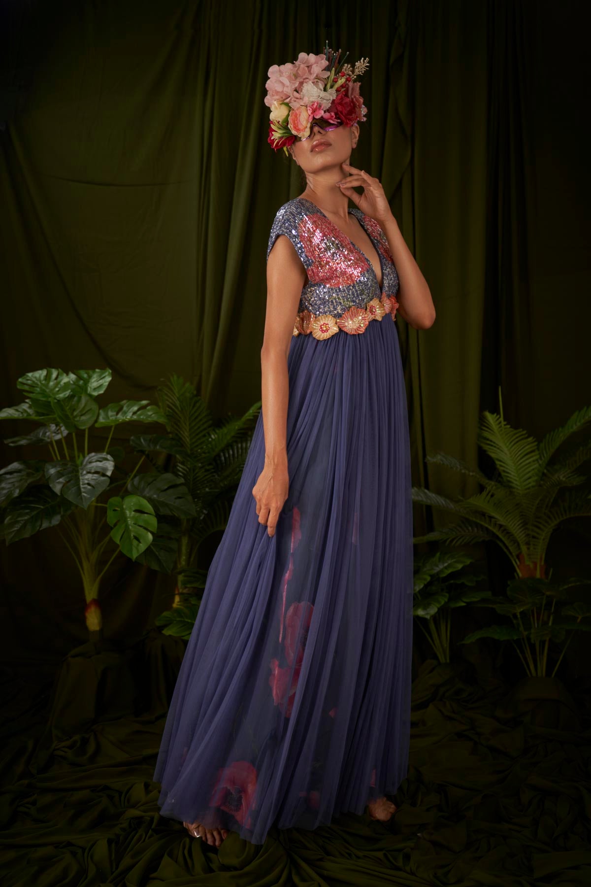 Windflower Navy Blue Gown