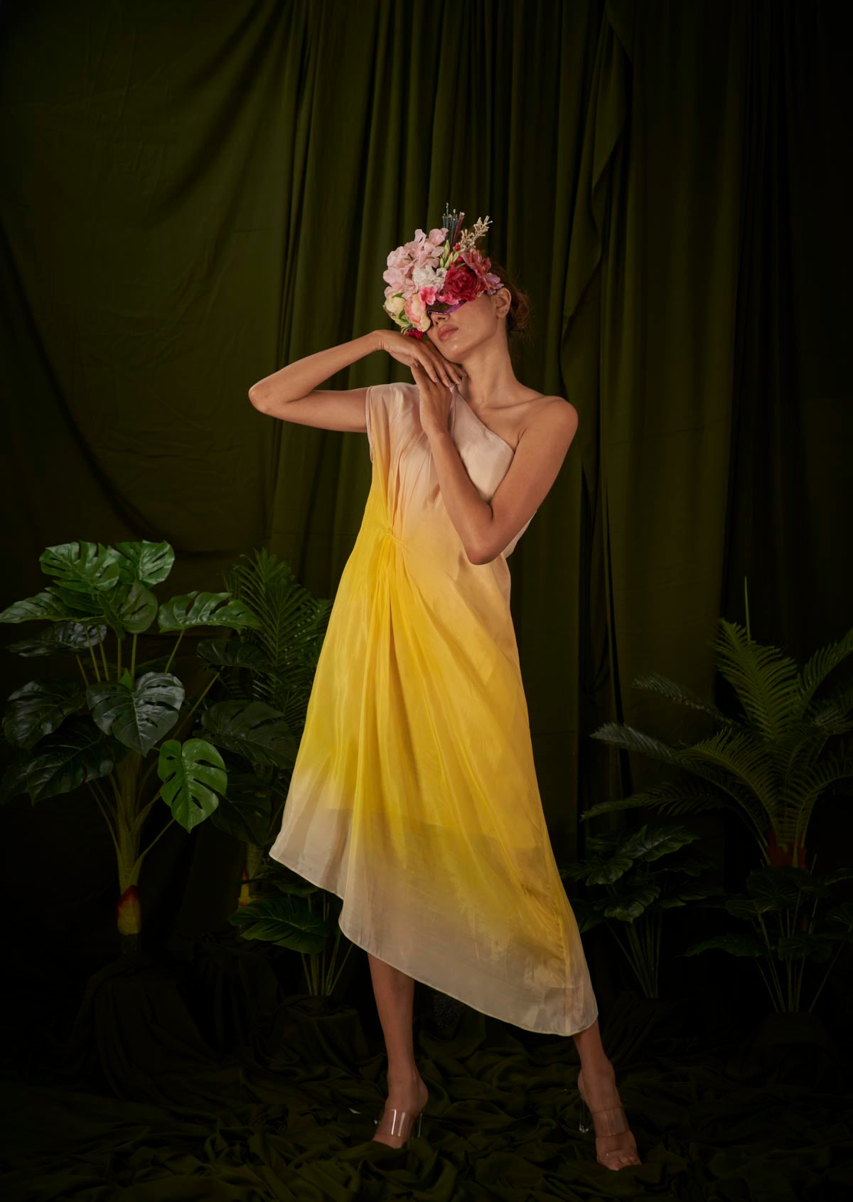 Yellow One Shoulder Dress