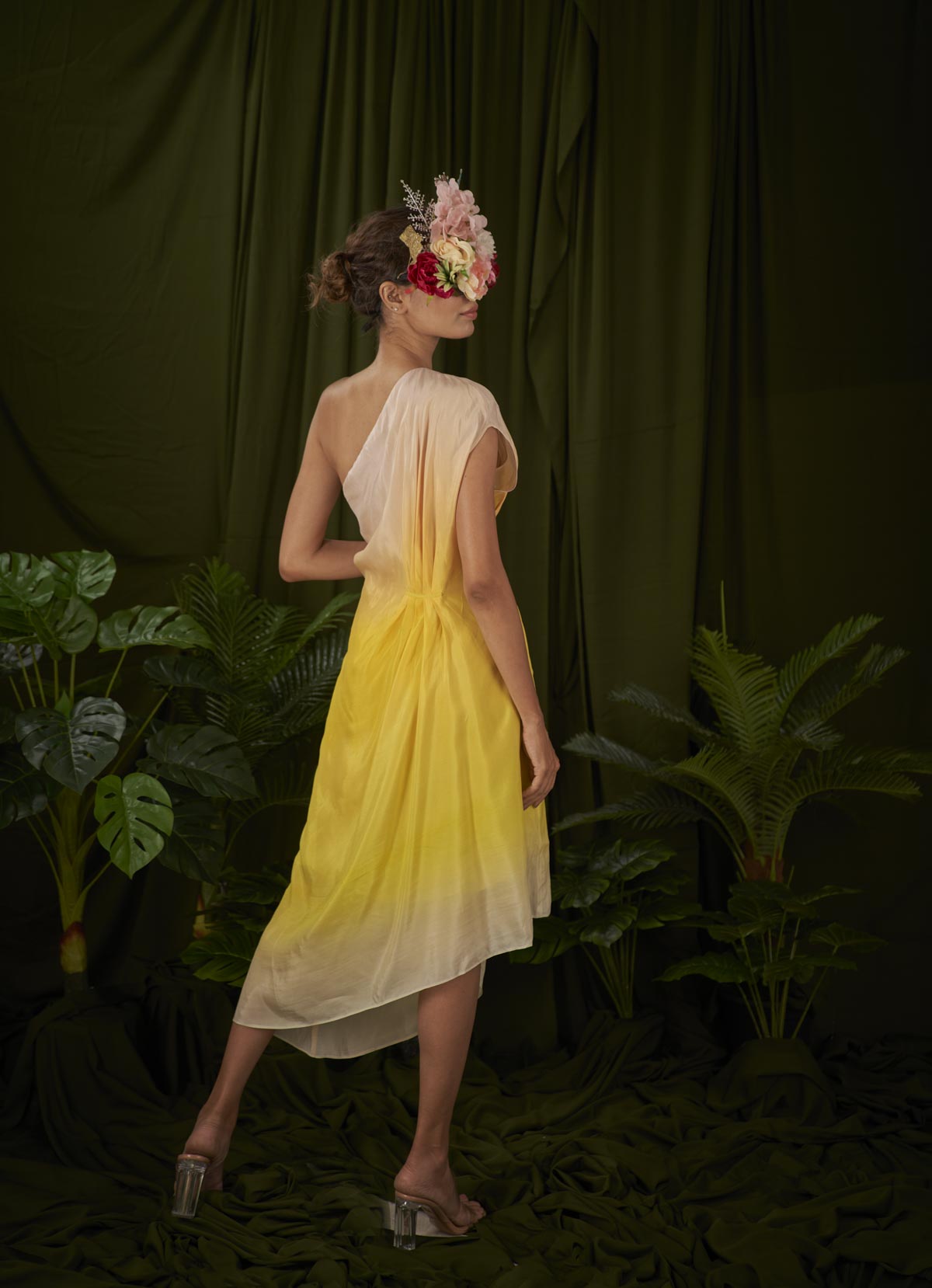 Yellow One Shoulder Dress