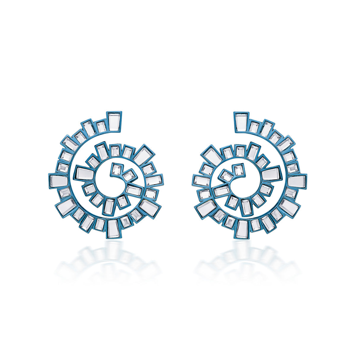 Aqua Blue Spiral Earrings