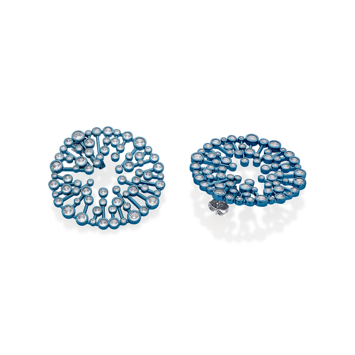 Aqua Blue Starburst Statement Earrings