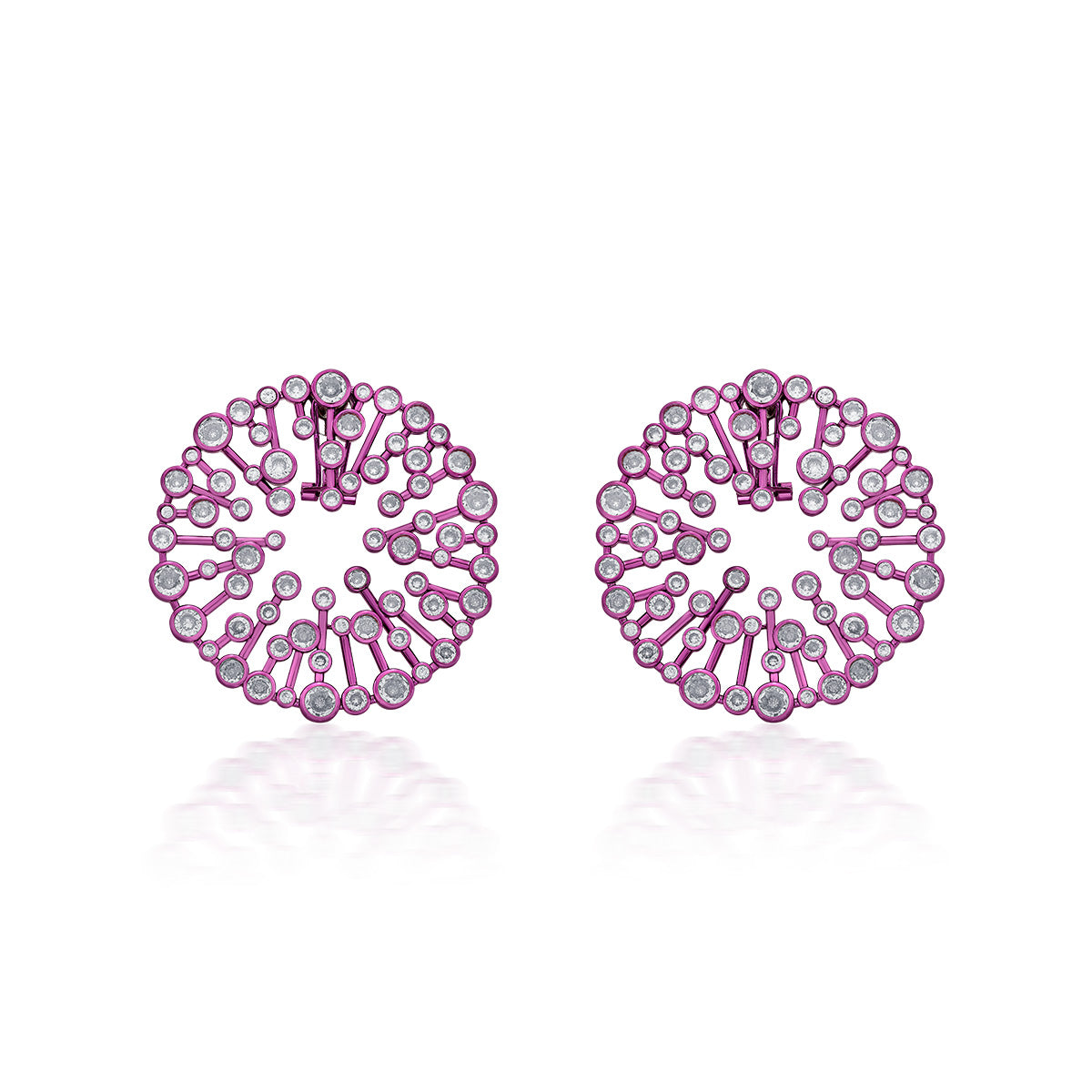 Rani Pink Starburst Statement Earrings