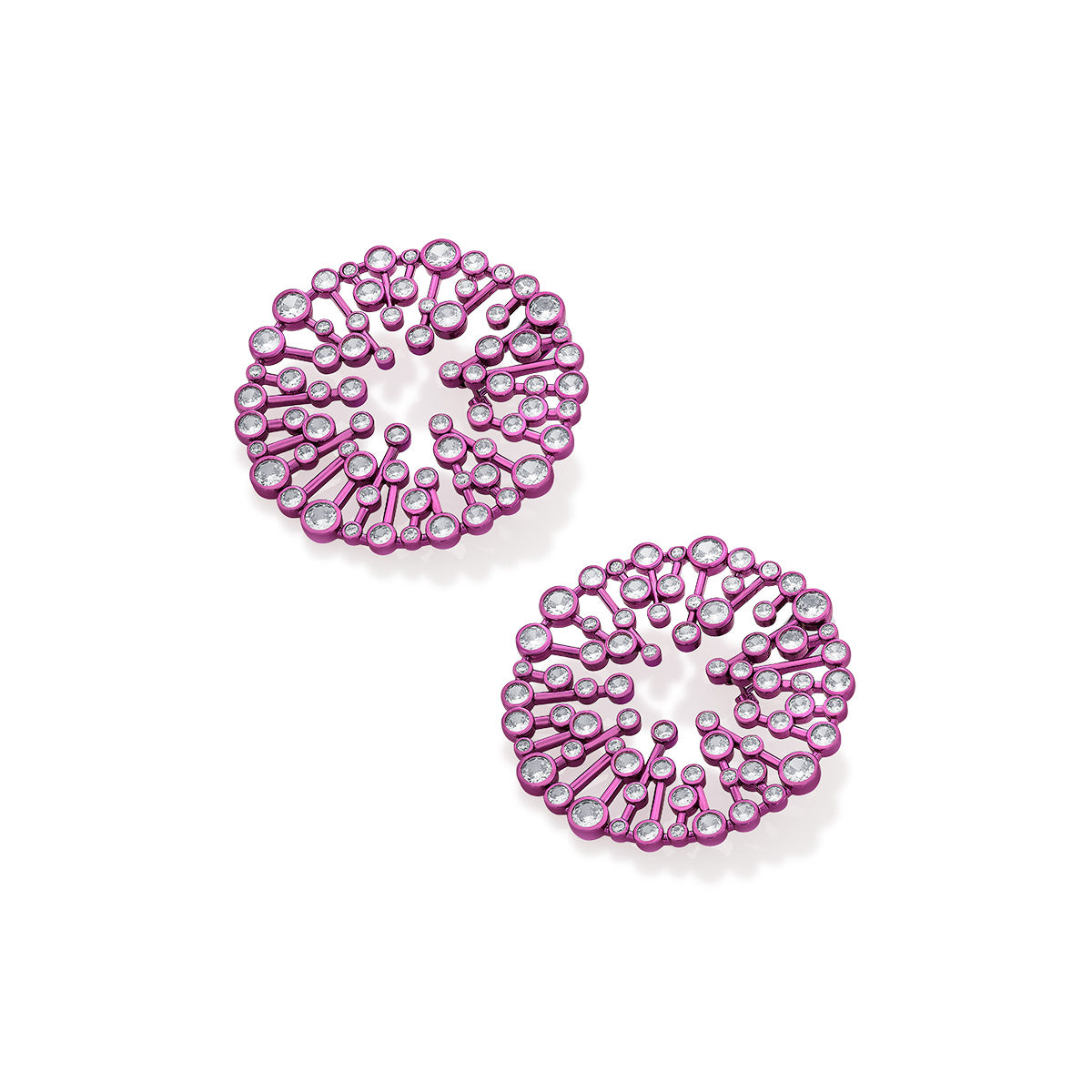 Rani Pink Starburst Statement Earrings