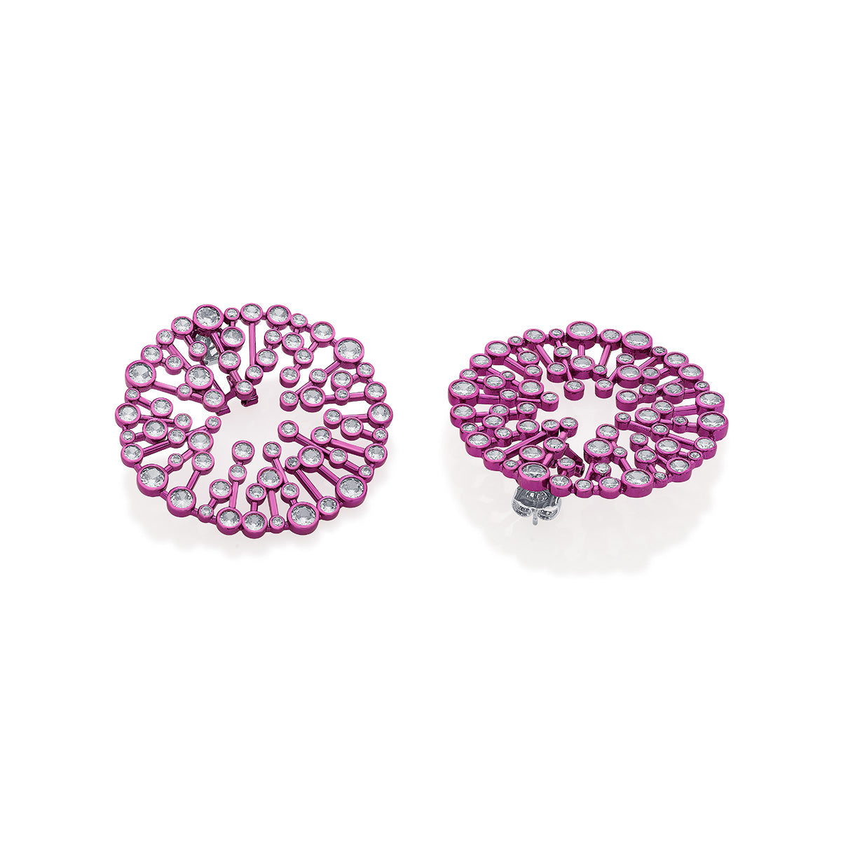 Rani Pink Starburst Statement Earrings