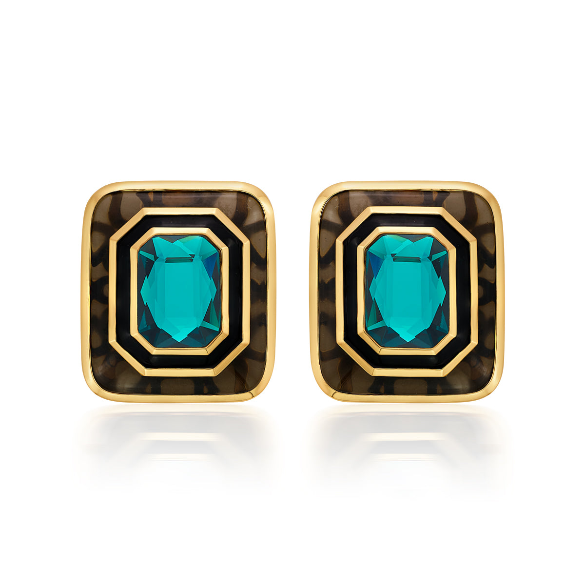 Bougie Green Crystal Resin Studs