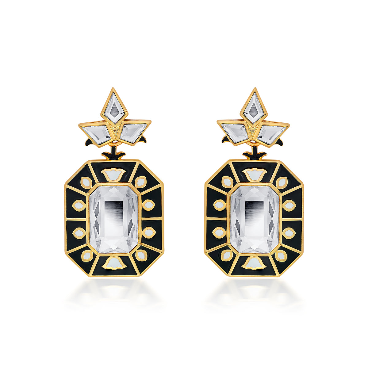 Blaze Crystal Enamel Earrings