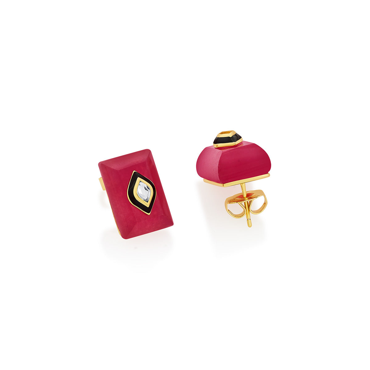 Begum Haute Pink Baroque Studs