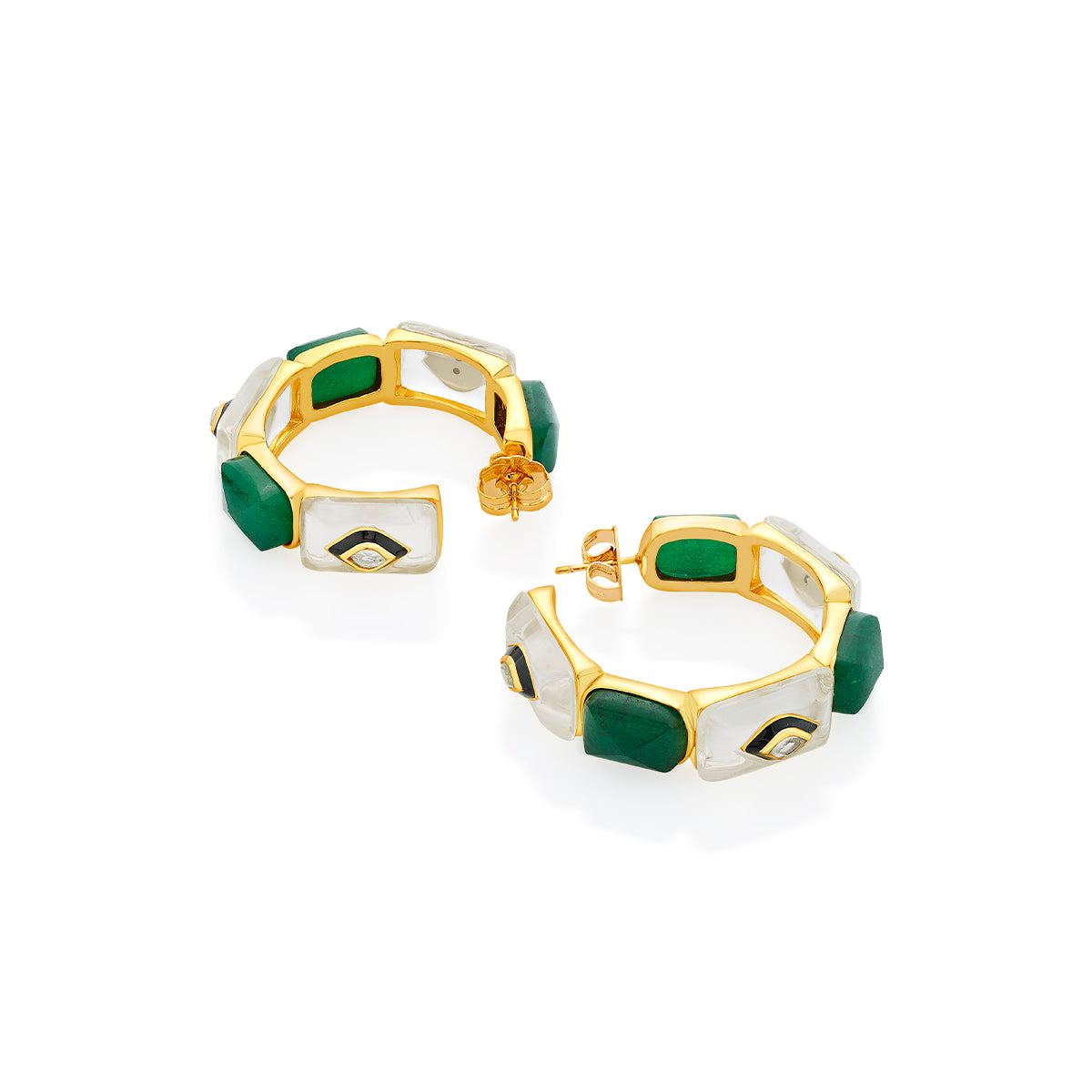 Begum Haute Evergreen Two Tone Hoops