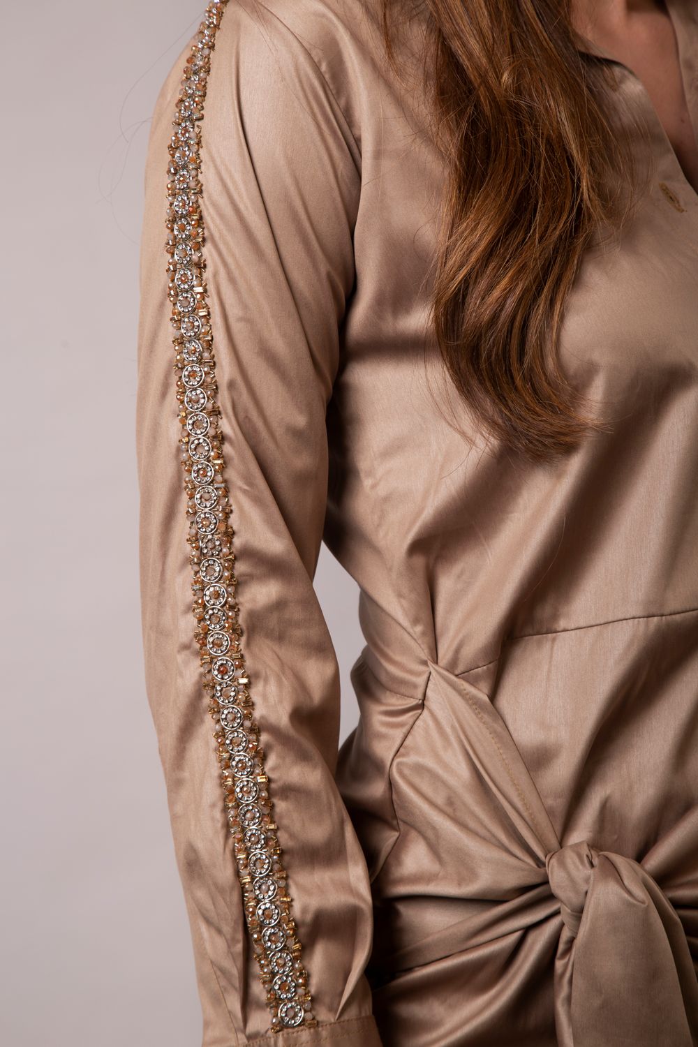 Gold  Embellished Button Up Shirt