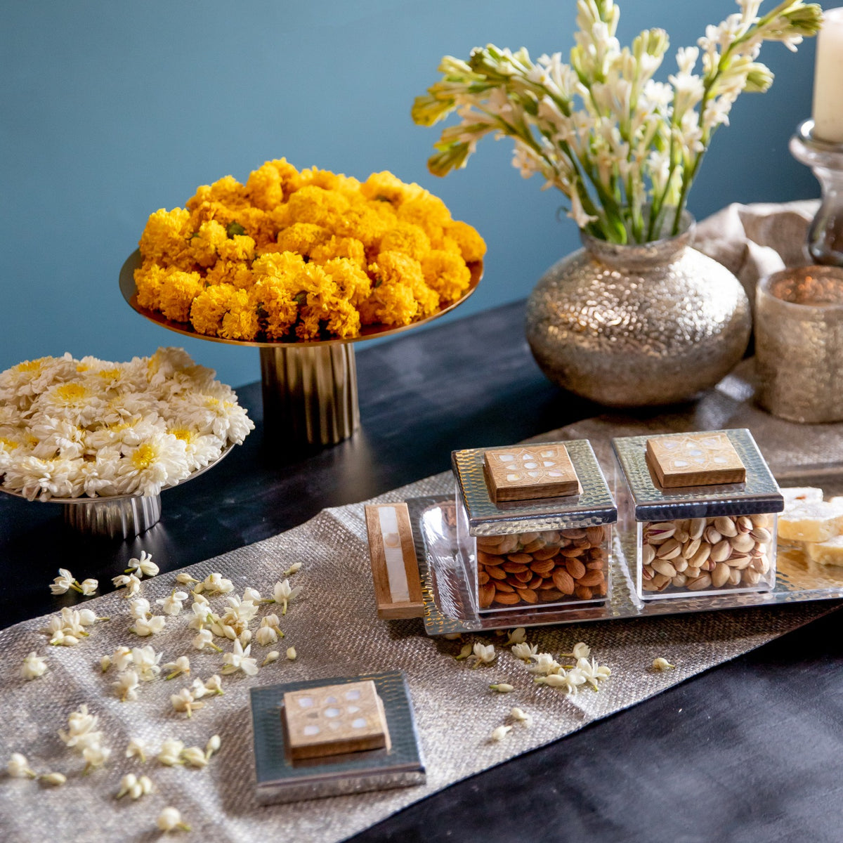 Shiraz Platter with Jar Set in Nickel