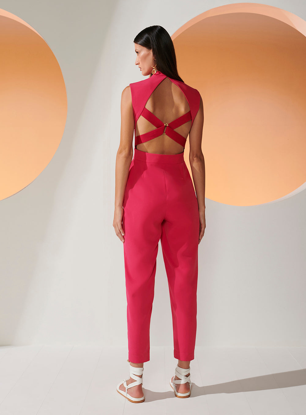 Sleeveless Straight-leg Jumpsuit