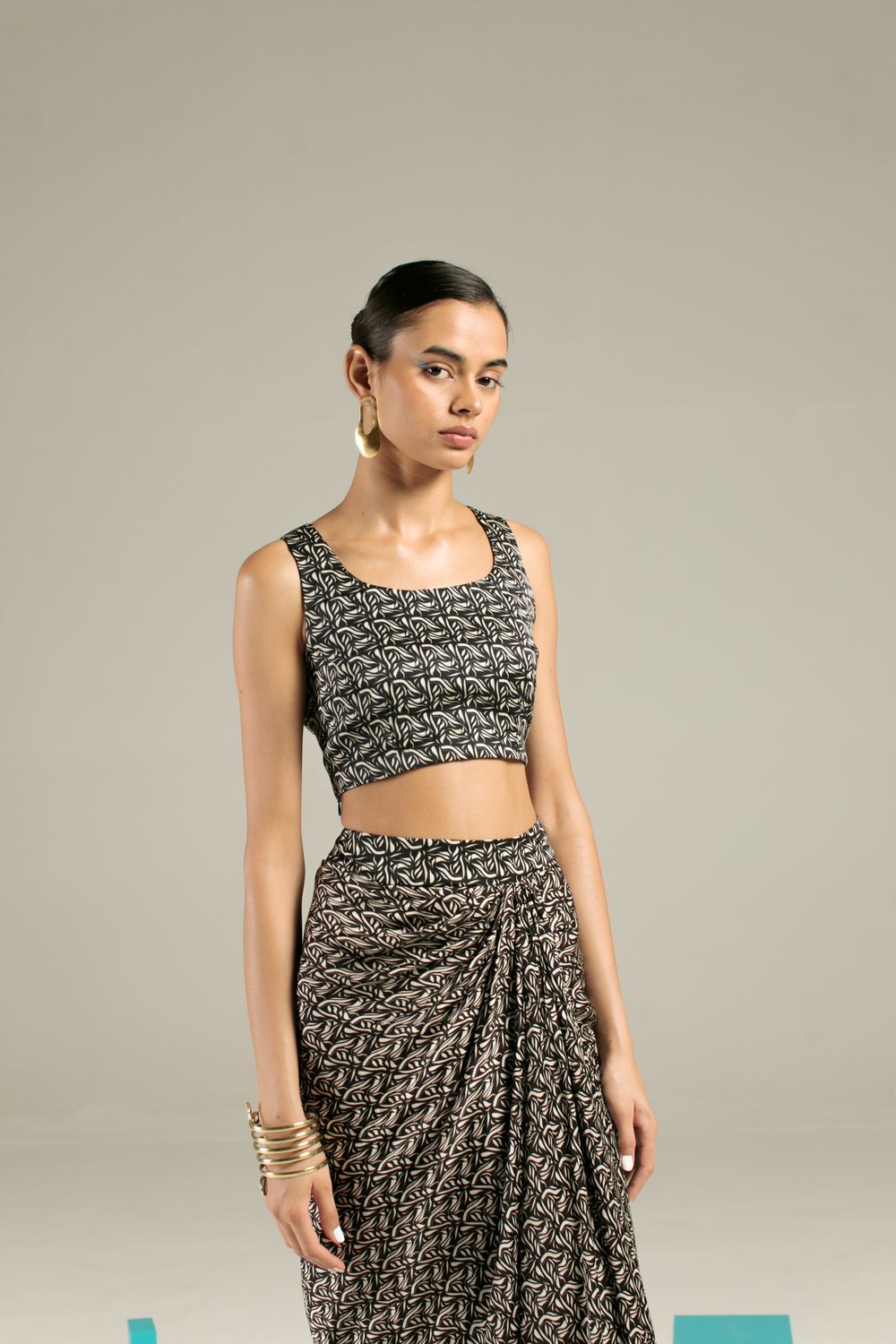 Azulik Draped Skirt And Crop Top