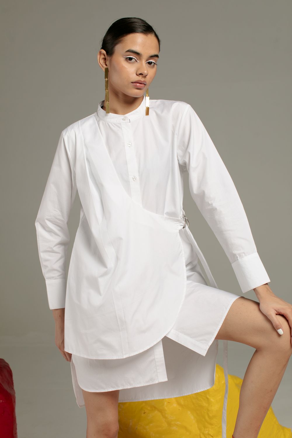 Serena Shirt Dress ( White)