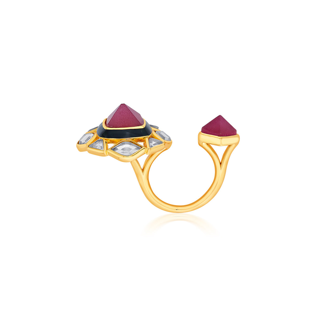 Begum Haute Pink Duplet Ring