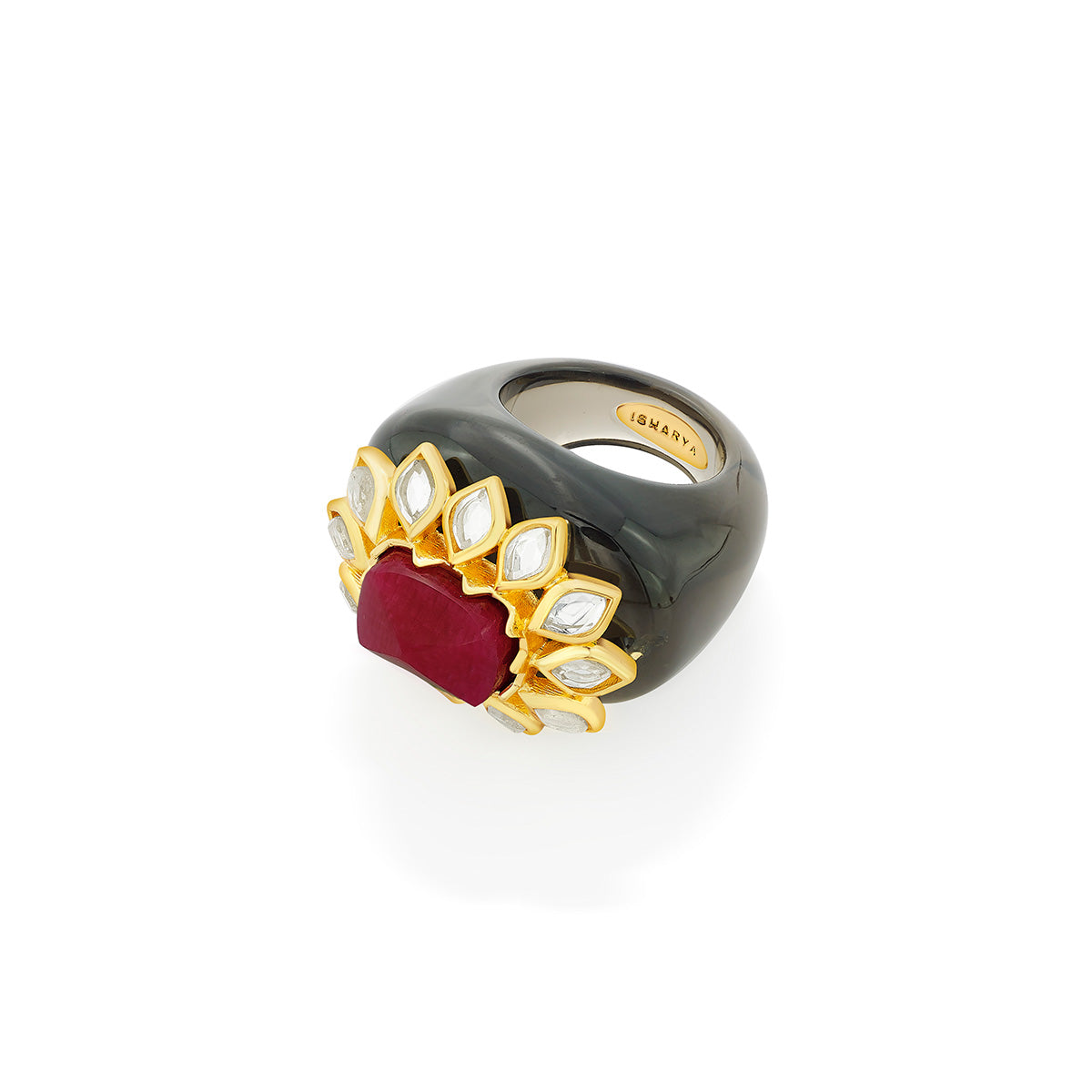 Begum Haute Pink Resin Ring