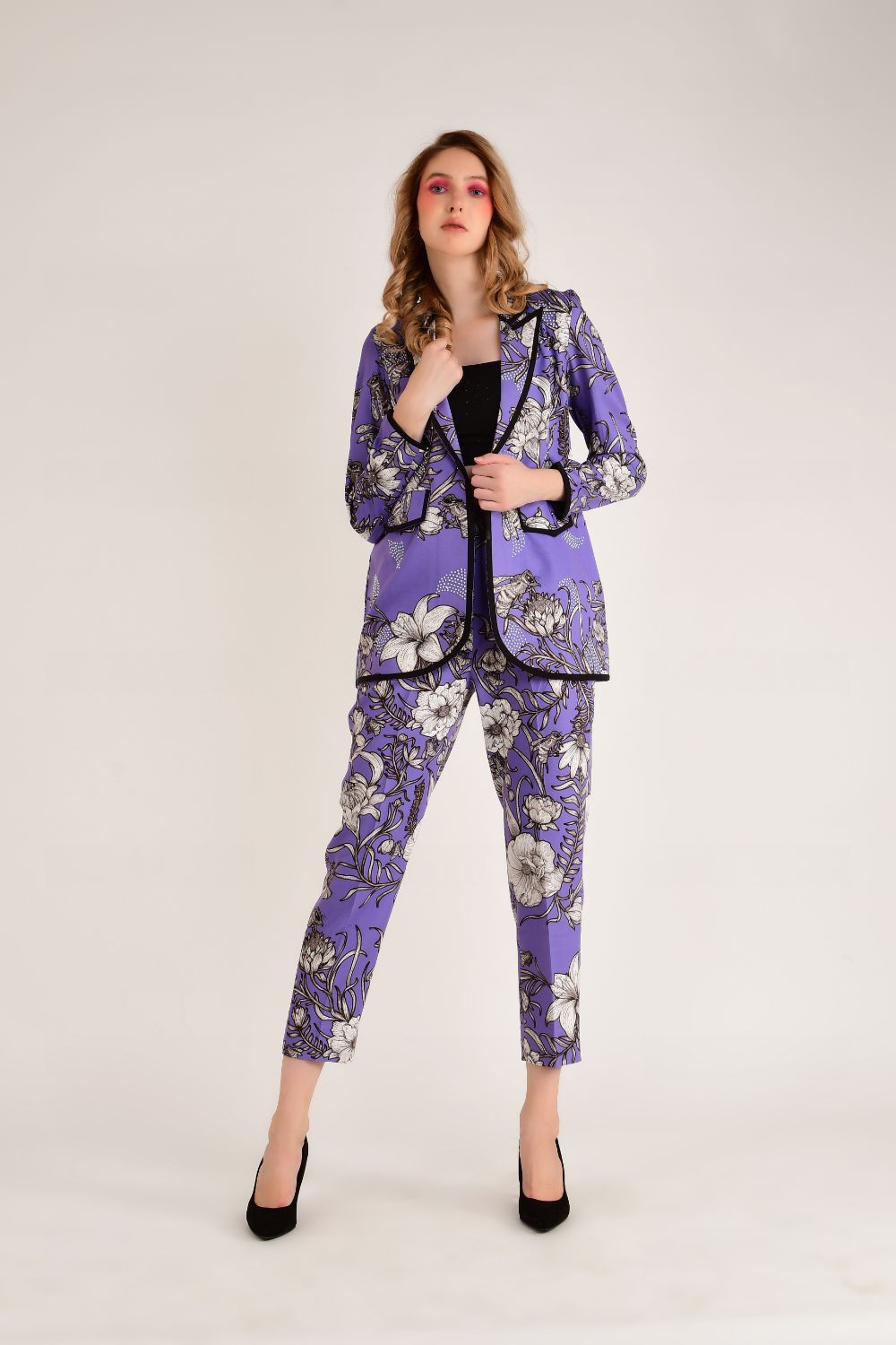 Printed Blazer Set