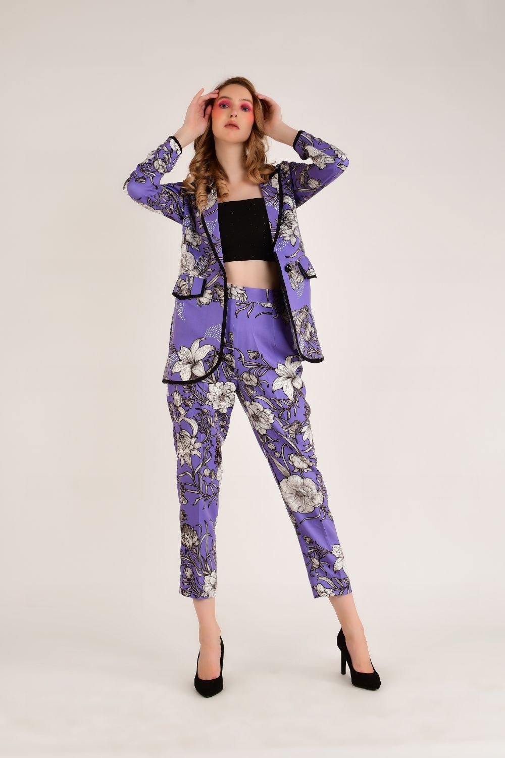 Printed Blazer Set