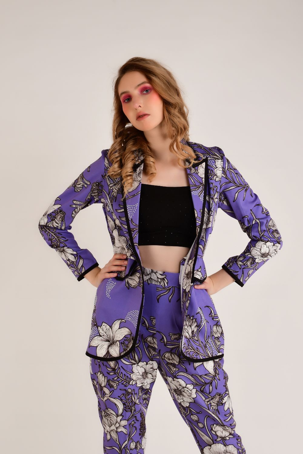 Printed Blazer Set